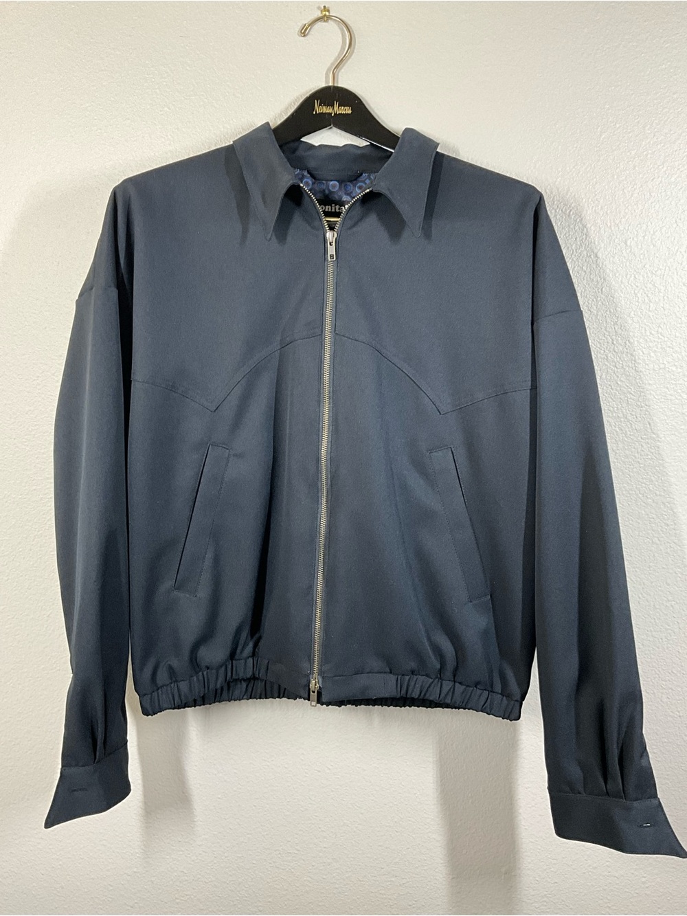 Monitaly Black Zip-Front Jacket - MADE IN USA